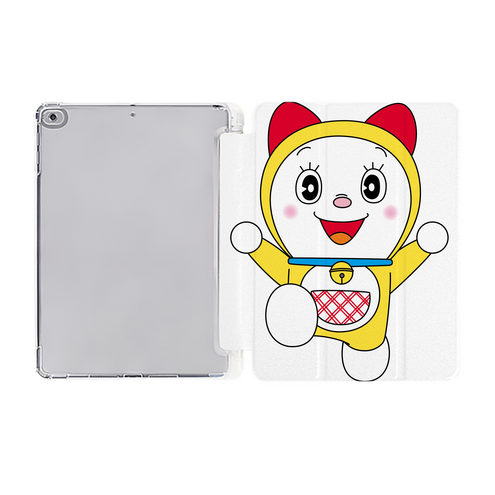 （画像用） ドラえもん ドラミ Doraemon Dorami IPad ケース ペン収納付き 三つ折りスタンド PUレザー×シリコン 対応機種9.5/10.5/10.9インチ